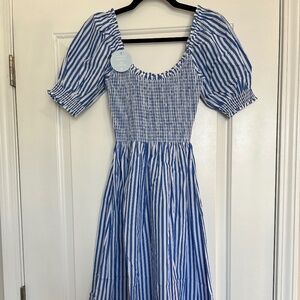 NWT Hill House Louisa Dress in Blueberry Stripe (XXS)